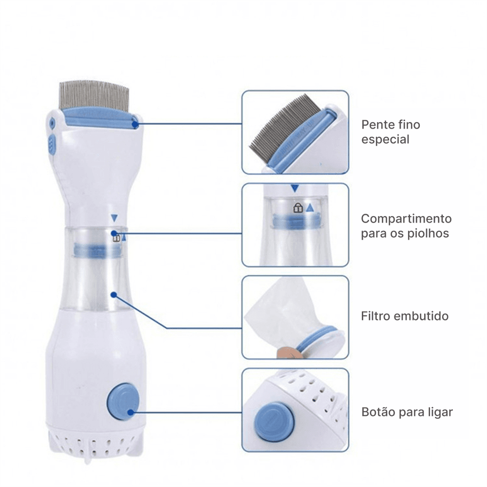 Pente Elétrico Removedor de Piolhos com Aspirador - LiceZap™ - detalhes-do-produto-licezap