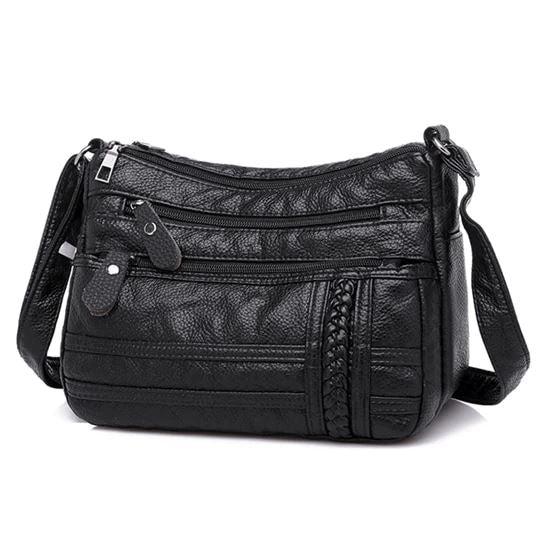 Bolsa de Couro Feminina Pandora - bolsa-feminina-pandora-techunt-preta-627110