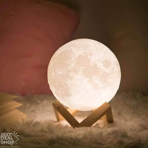 Lua Luminária 3D (com Stand em Madeira) - lua-luminaria-3d-com-stand-em-madeira-luminaria-01-techunt-131735