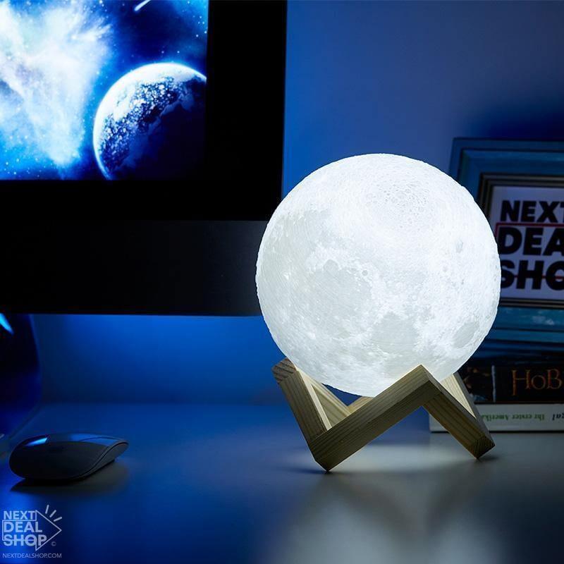 Lua Luminária 3D (com Stand em Madeira) - lua-luminaria-3d-com-stand-em-madeira-luminaria-01-techunt-434343