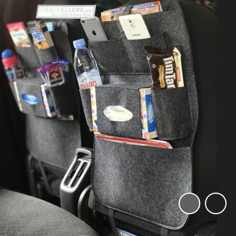 Organizador para Assento traseiro de Carros - Ótimo para Viagens! - organizador-para-assento-traseiro-de-carros-otimo-para-viagens-auto-e-moto-techunt-cinza-936130